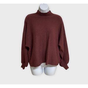 Dreamers by Debut Mockneck Balloon Sleeve Pullover Sweater